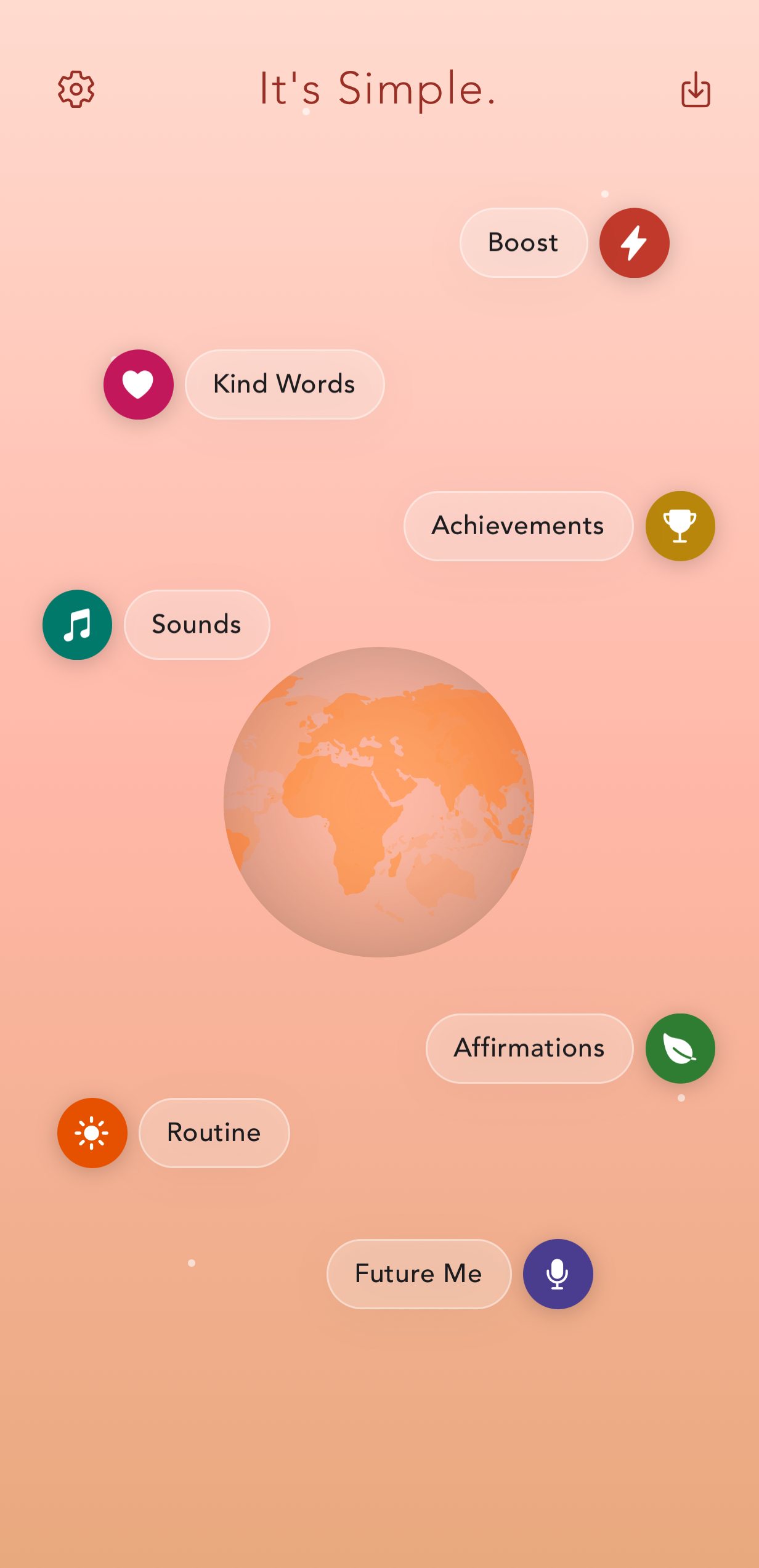 It's Simple home screen