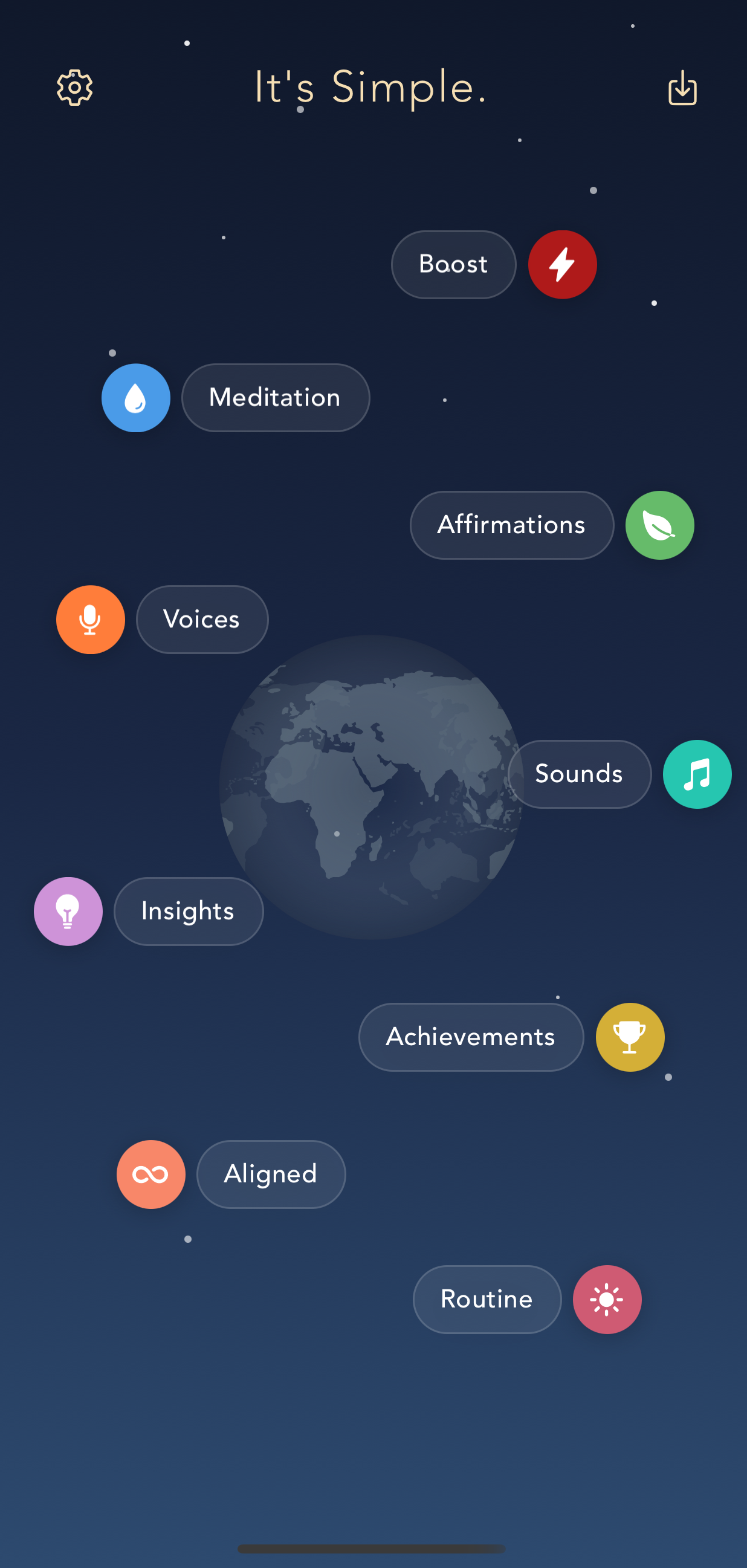 It's Simple home screen