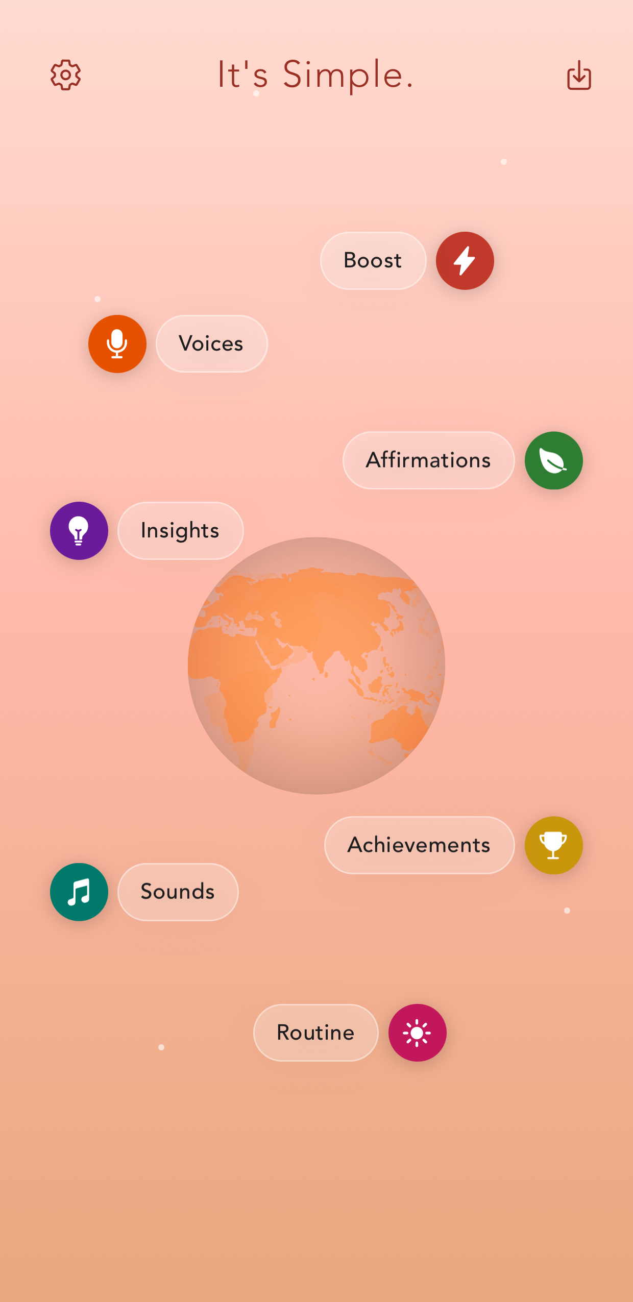 It's Simple home screen